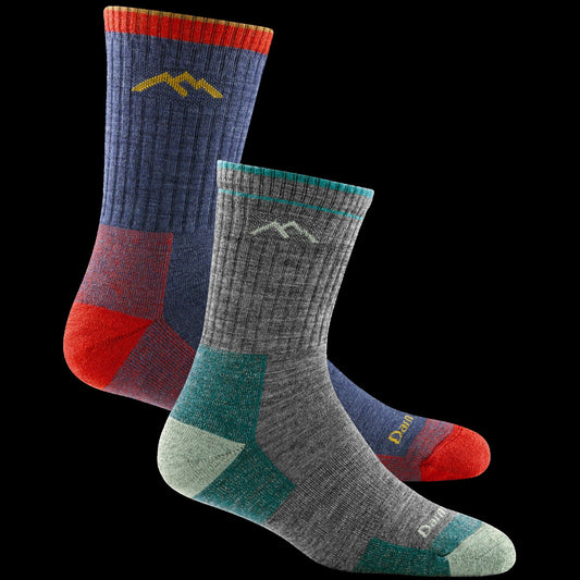 Men's and Women's Hiker Micro Crew 2-Pack Hiking Socks
