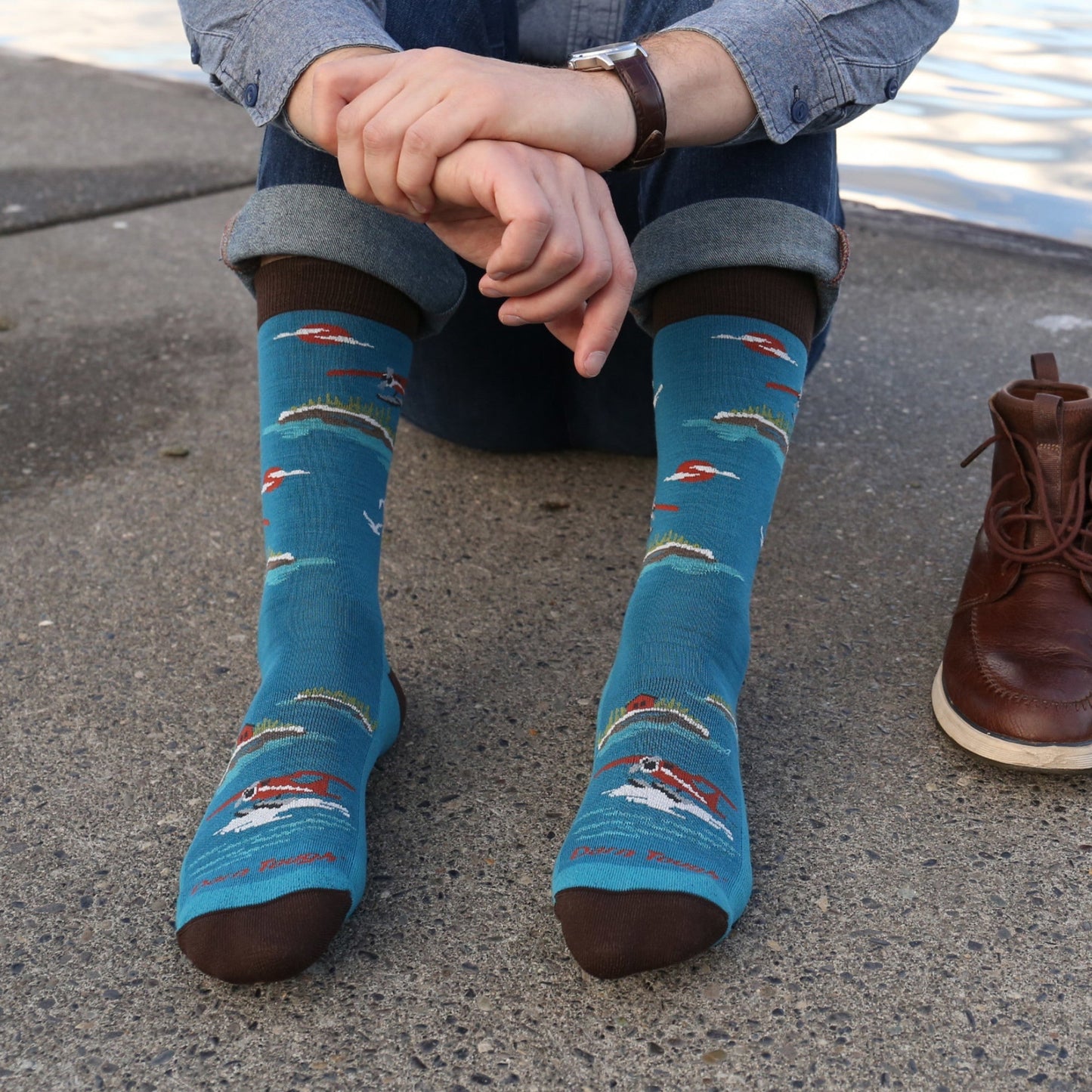 Men's Float Boat Crew Lightweight Lifestyle Socks-Last Chance