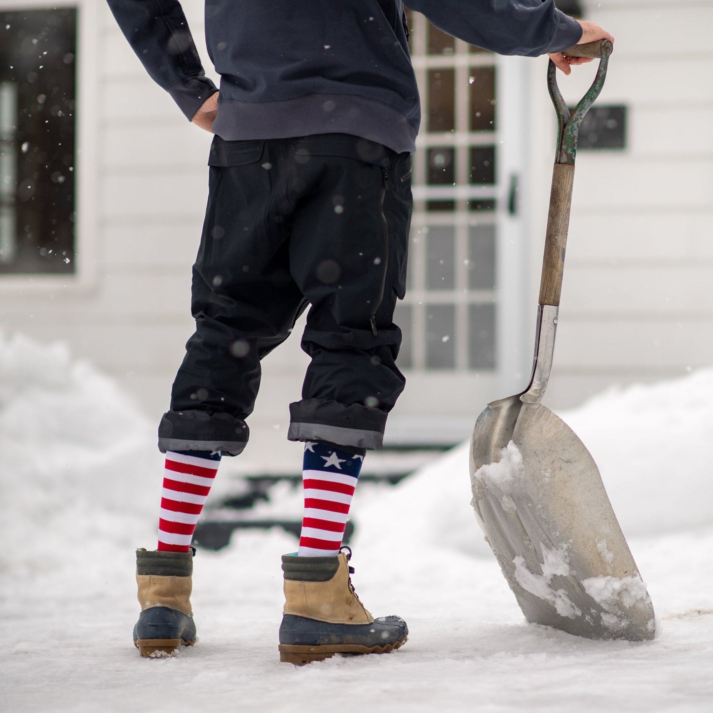 Men's Captain Stripe Over-the-Calf Midweight Ski & Snowboard Socks